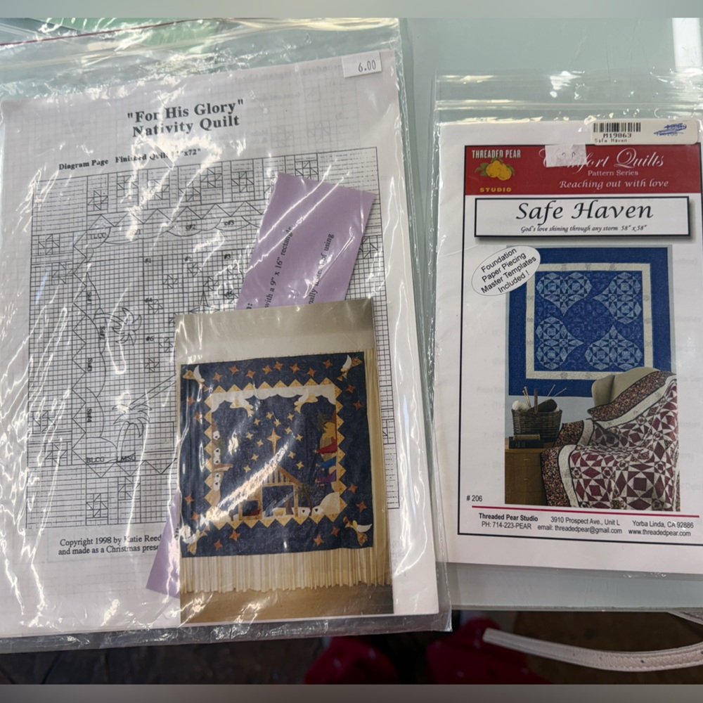 Christian Nativity Quilt Pattern Bundle – For His Glory + Safe‎ Haven